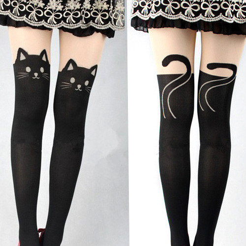 Cat Leggings,tattoo Pantyhose, Cat Tights Stockings, Cute Pantyhose Leggings, Cat Tail Pantyhose Leggings, Pantyhose Leggings,cat Pantyhose